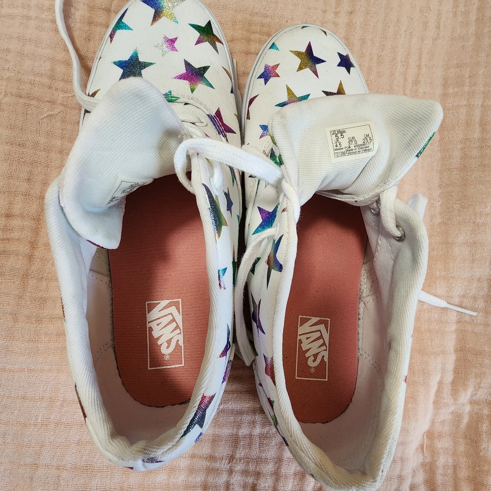 Vans Metallic Rainbow Stars - Missy Size 5.5 Women's 7 EUR 37 - Picture 10 of 10